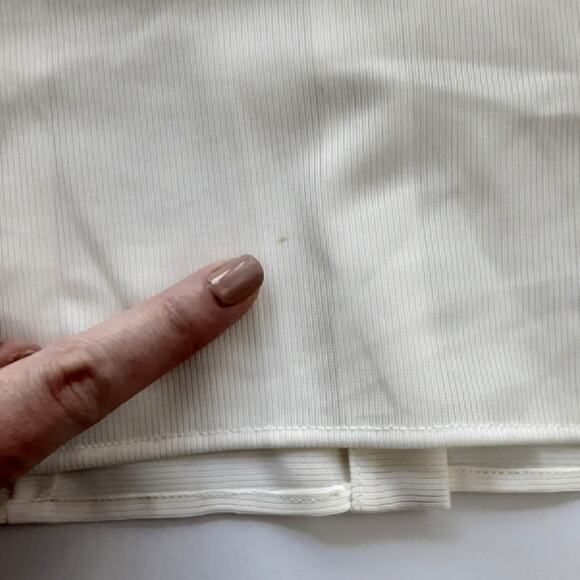 Vintage 1940s Pearl Button Front Volup Blouse Cream Short Sleeve Dacron Fabric - Picture 12 of 13